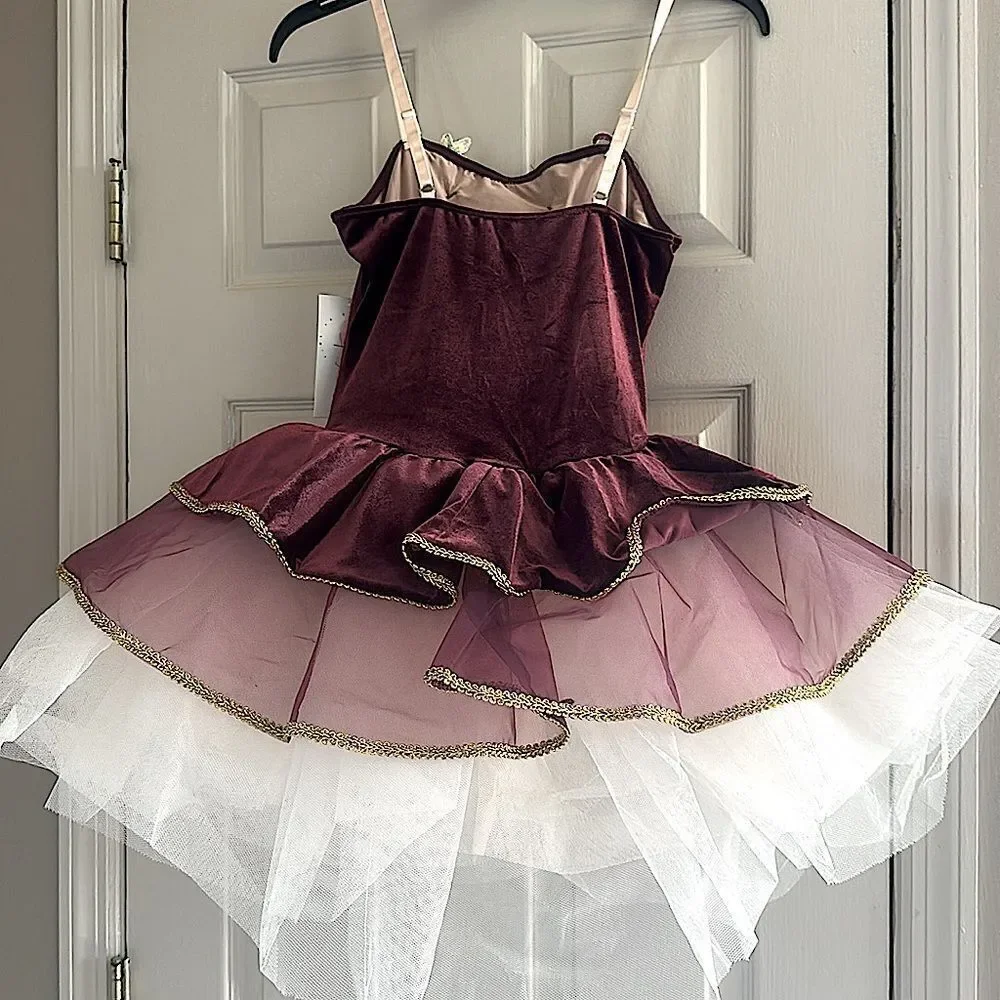 ELISSE Womens Ballet Velvet Platter Tutu Dress!